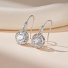 image:imageEVEVIC Austrian Crystal Halo Round Drop Dangle Earrings for Women 14K Gold Plated Hypoallergenic Earring Trendy Jewelry GiftsWhite Crystal Silver Tone