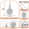 image:imageEVEVIC Austrian Crystal Halo Round Drop Dangle Earrings for Women 14K Gold Plated Hypoallergenic Earring Trendy Jewelry GiftsWhite Crystal Silver Tone