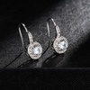 image:imageEVEVIC Austrian Crystal Halo Round Drop Dangle Earrings for Women 14K Gold Plated Hypoallergenic Earring Trendy Jewelry GiftsWhite Crystal Silver Tone