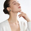 image:imageEVEVIC Austrian Crystal Heart Clip on Earrings for Women Trendy Halo Teardrop 14K Gold Plated Hypoallergenic Non Piercing Comfortable Jewelry GiftEmerald Green