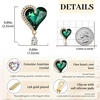 image:imageEVEVIC Austrian Crystal Heart Clip on Earrings for Women Trendy Halo Teardrop 14K Gold Plated Hypoallergenic Non Piercing Comfortable Jewelry GiftEmerald Green
