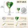image:imageEVEVIC Austrian Crystal Heart Clip on Earrings for Women Trendy Halo Teardrop 14K Gold Plated Hypoallergenic Non Piercing Comfortable Jewelry GiftFern Green