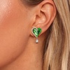 image:imageEVEVIC Austrian Crystal Heart Clip on Earrings for Women Trendy Halo Teardrop 14K Gold Plated Hypoallergenic Non Piercing Comfortable Jewelry GiftFern Green