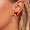 image:imageEVEVIC Austrian Crystal Heart Clip on Earrings for Women Trendy Halo Teardrop 14K Gold Plated Hypoallergenic Non Piercing Comfortable Jewelry GiftRed