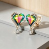 image:imageEVEVIC Austrian Crystal Heart Clip on Earrings for Women Trendy Halo Teardrop 14K Gold Plated Hypoallergenic Non Piercing Comfortable Jewelry GiftVitrail Medium
