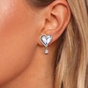 image:imageEVEVIC Austrian Crystal Heart Clip on Earrings for Women Trendy Halo Teardrop 14K Gold Plated Hypoallergenic Non Piercing Comfortable Jewelry GiftWhite Clear
