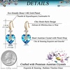 image:imageEVEVIC Austrian Crystal Hollow Heart Drop Earrings for Women French Hook  14K GoldPlated Finish Heart Dangle Earrings Hollow Floral Center Sparkling Top Stone Date Night And Dinner WearBermuda Blue Rose Goldtone