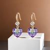 image:imageEVEVIC Austrian Crystal Hollow Heart Drop Earrings for Women French Hook  14K GoldPlated Finish Heart Dangle Earrings Hollow Floral Center Sparkling Top Stone Date Night And Dinner WearVitrail Light Rose Goldtone