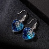 image:imageEVEVIC Austrian Crystal Hollow Heart Drop Earrings for Women French Hook  14K GoldPlated Finish Heart Dangle Earrings Hollow Floral Center Sparkling Top Stone Date Night And Dinner WearBermuda Blue