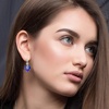 image:imageEVEVIC Austrian Crystal Hollow Heart Drop Earrings for Women French Hook  14K GoldPlated Finish Heart Dangle Earrings Hollow Floral Center Sparkling Top Stone Date Night And Dinner WearViolet