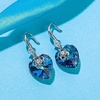 image:imageEVEVIC Austrian Crystal Hollow Heart Drop Earrings for Women French Hook  14K GoldPlated Finish Heart Dangle Earrings Hollow Floral Center Sparkling Top Stone Date Night And Dinner WearBermuda Blue
