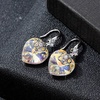 image:imageEVEVIC Austrian Crystal Hollow Heart Drop Earrings for Women French Hook  14K GoldPlated Finish Heart Dangle Earrings Hollow Floral Center Sparkling Top Stone Date Night And Dinner WearAurora Borealis