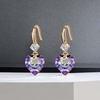 image:imageEVEVIC Austrian Crystal Hollow Heart Drop Earrings for Women French Hook  14K GoldPlated Finish Heart Dangle Earrings Hollow Floral Center Sparkling Top Stone Date Night And Dinner WearVitrail Light Rose Goldtone