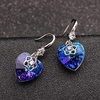 image:imageEVEVIC Austrian Crystal Hollow Heart Drop Earrings for Women French Hook  14K GoldPlated Finish Heart Dangle Earrings Hollow Floral Center Sparkling Top Stone Date Night And Dinner WearViolet