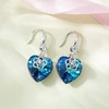 image:imageEVEVIC Austrian Crystal Hollow Heart Drop Earrings for Women French Hook  14K GoldPlated Finish Heart Dangle Earrings Hollow Floral Center Sparkling Top Stone Date Night And Dinner WearBermuda Blue