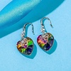image:imageEVEVIC Austrian Crystal Hollow Heart Drop Earrings for Women French Hook  14K GoldPlated Finish Heart Dangle Earrings Hollow Floral Center Sparkling Top Stone Date Night And Dinner WearRainbow
