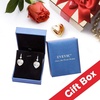 image:imageEVEVIC Austrian Crystal Hollow Heart Drop Earrings for Women French Hook  14K GoldPlated Finish Heart Dangle Earrings Hollow Floral Center Sparkling Top Stone Date Night And Dinner WearBermuda Blue