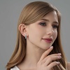 image:imageEVEVIC Austrian Crystal Huggie Hoop Earrings for Women Trendy Hypoallergenic 14K Small Rose Gold Plated Hoops Earring Jewelry GiftsBlue