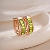 image:imageEVEVIC Austrian Crystal Huggie Hoop Earrings for Women Trendy Hypoallergenic 14K Small Rose Gold Plated Hoops Earring Jewelry GiftsLime Green