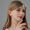 image:imageEVEVIC Austrian Crystal Huggie Hoop Earrings for Women Trendy Hypoallergenic 14K Small Rose Gold Plated Hoops Earring Jewelry GiftsLime Green