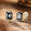 image:imageEVEVIC Austrian Crystal Octagon Clip On Earrings for Women Fashion 14K Gold Plated Non Pierced for Sensitive Ears Jewelry GiftsBlack