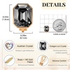 image:imageEVEVIC Austrian Crystal Octagon Clip On Earrings for Women Fashion 14K Gold Plated Non Pierced for Sensitive Ears Jewelry GiftsBlack
