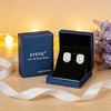 image:imageEVEVIC Austrian Crystal Octagon Clip On Earrings for Women Fashion 14K Gold Plated Non Pierced for Sensitive Ears Jewelry GiftsClear White