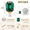 image:imageEVEVIC Austrian Crystal Octagon Clip On Earrings for Women Fashion 14K Gold Plated Non Pierced for Sensitive Ears Jewelry GiftsEmerald