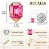 image:imageEVEVIC Austrian Crystal Octagon Clip On Earrings for Women Fashion 14K Gold Plated Non Pierced for Sensitive Ears Jewelry GiftsPink