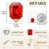 image:imageEVEVIC Austrian Crystal Octagon Clip On Earrings for Women Fashion 14K Gold Plated Non Pierced for Sensitive Ears Jewelry GiftsRed