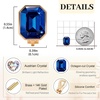 image:imageEVEVIC Austrian Crystal Octagon Clip On Earrings for Women Fashion 14K Gold Plated Non Pierced for Sensitive Ears Jewelry GiftsSapphire