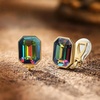 image:imageEVEVIC Austrian Crystal Octagon Clip On Earrings for Women Fashion 14K Gold Plated Non Pierced for Sensitive Ears Jewelry GiftsVitrail Medium