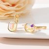 image:imageEVEVIC Austrian Crystal Octagon Pendant Necklaces Earrings Set for Women 14K Gold Plated Hypoallergenic Fashion Jewelry Sets Aurora Borealis