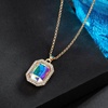 image:imageEVEVIC Austrian Crystal Octagon Pendant Necklaces Earrings Set for Women 14K Gold Plated Hypoallergenic Fashion Jewelry Sets Aurora Borealis