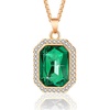 image:imageEVEVIC Austrian Crystal Octagon Pendant Necklaces Earrings Set for Women 14K Gold Plated Hypoallergenic Fashion Jewelry Sets Emerald