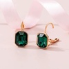 image:imageEVEVIC Austrian Crystal Octagon Pendant Necklaces Earrings Set for Women 14K Gold Plated Hypoallergenic Fashion Jewelry Sets Emerald