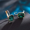 image:imageEVEVIC Austrian Crystal Octagon Pendant Necklaces Earrings Set for Women 14K Gold Plated Hypoallergenic Fashion Jewelry Sets Emerald