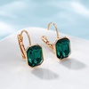 image:imageEVEVIC Austrian Crystal Octagon Pendant Necklaces Earrings Set for Women 14K Gold Plated Hypoallergenic Fashion Jewelry Sets Emerald