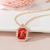 image:imageEVEVIC Austrian Crystal Octagon Pendant Necklaces Earrings Set for Women 14K Gold Plated Hypoallergenic Fashion Jewelry Sets Red