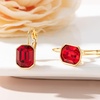 image:imageEVEVIC Austrian Crystal Octagon Pendant Necklaces Earrings Set for Women 14K Gold Plated Hypoallergenic Fashion Jewelry Sets Red