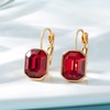 image:imageEVEVIC Austrian Crystal Octagon Pendant Necklaces Earrings Set for Women 14K Gold Plated Hypoallergenic Fashion Jewelry Sets Red