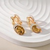 image:imageEVEVIC Austrian Crystal Oval Drop Clip On Earrings for Women Trendy 14K Gold Plated Hypoallergenic Non Piercing Dainty Fashion Earrings Comfortable Jewelry GiftTopaz