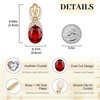 image:imageEVEVIC Austrian Crystal Oval Drop Clip On Earrings for Women Trendy 14K Gold Plated Hypoallergenic Non Piercing Dainty Fashion Earrings Comfortable Jewelry GiftRed