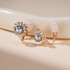 image:imageEVEVIC Austrian Crystal Pearl Clip On Earrings for Women Non Pierced Earings 14K Gold Plated Hypoallergenic JewelryBlack Pearl GoldTone