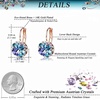image:imageEVEVIC Austrian Crystal Rhinestone Leverback Drop Earrings and Bracelet Set for Women 14K Gold Plated Dainty Colorful Charm Jewelry Gift Purple