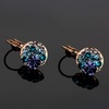 image:imageEVEVIC Austrian Crystal Rhinestone Leverback Drop Earrings and Bracelet Set for Women 14K Gold Plated Dainty Colorful Charm Jewelry Gift Purple