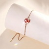 image:imageEVEVIC Austrian Crystal Rhinestone Leverback Drop Earrings and Bracelet Set for Women 14K Gold Plated Dainty Colorful Charm Jewelry Gift Red