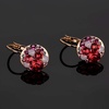 image:imageEVEVIC Austrian Crystal Rhinestone Leverback Drop Earrings and Bracelet Set for Women 14K Gold Plated Dainty Colorful Charm Jewelry Gift Red