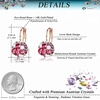 image:imageEVEVIC Austrian Crystal Rhinestone Leverback Drop Earrings and Bracelet Set for Women 14K Gold Plated Dainty Colorful Charm Jewelry Gift Red