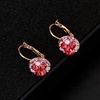image:imageEVEVIC Austrian Crystal Rhinestone Leverback Drop Earrings and Bracelet Set for Women 14K Gold Plated Dainty Colorful Charm Jewelry Gift Red